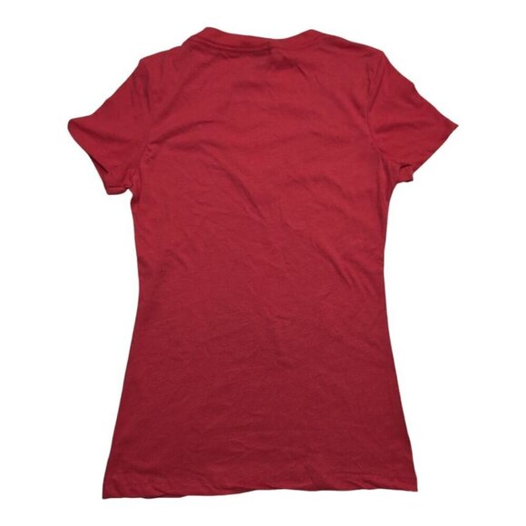 Ohio State University Gameday Couture Red Deep V-Neck Tee Embellished Rhinestone - Picture 2 of 6